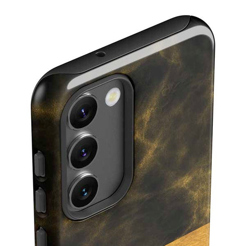 Black and Gold Split Marble Galaxy S23 Pro Case