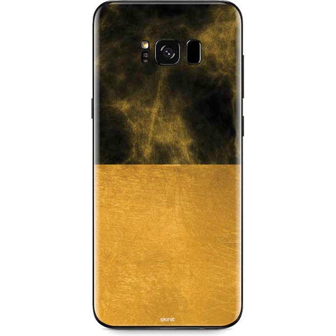 Black and Gold Split Marble Galaxy S8 Plus Skin