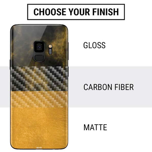 Black and Gold Split Marble Galaxy S9 Skin