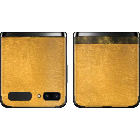 Black and Gold Split Marble Galaxy Z Flip Skin
