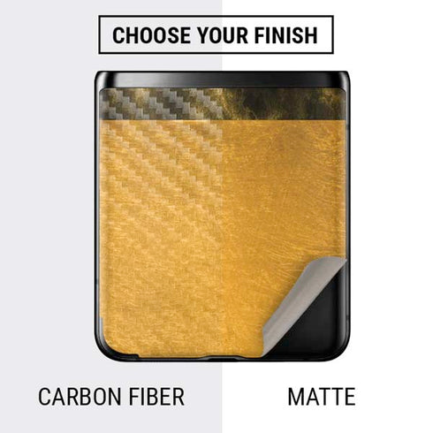 Black and Gold Split Marble Galaxy Z Flip Skin