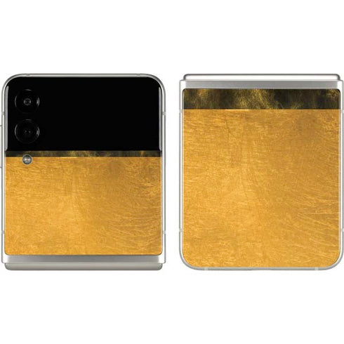 Black and Gold Split Marble Galaxy Z Flip3 5G Skin