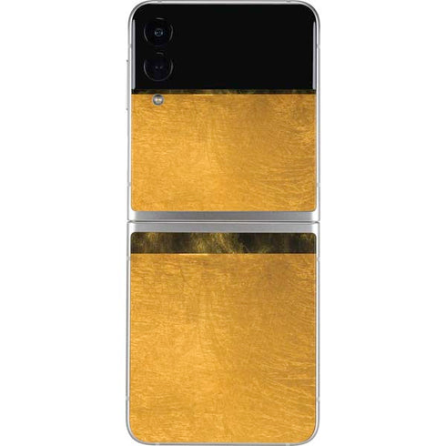 Black and Gold Split Marble Galaxy Z Flip3 5G Skin