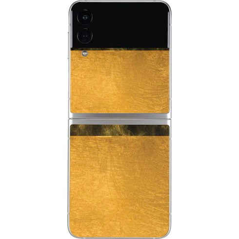 Black and Gold Split Marble Galaxy Z Flip4 5G Skin