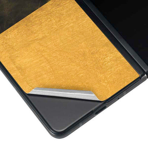 Black and Gold Split Marble Galaxy Z Fold3 5G Skin