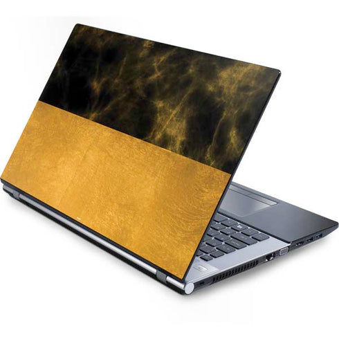 Black and Gold Split Marble Generic Laptop Skin