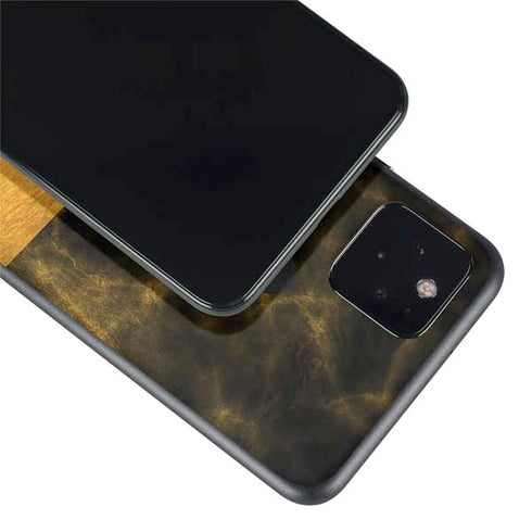 Black and Gold Split Marble Google Pixel 5 Skin