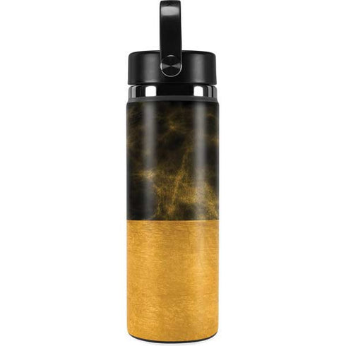 Black and Gold Split Marble Hydro Flask 20oz Wide Mouth Skin