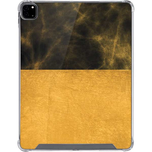 Black and Gold Split Marble iPad Pro 12.9in (2020) Clear Case