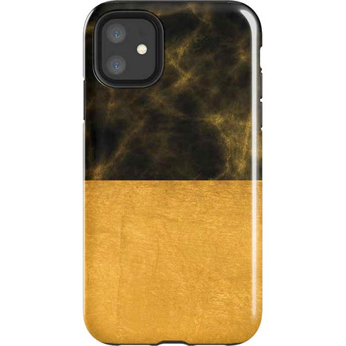 Black and Gold Split Marble iPhone 11 Impact Case