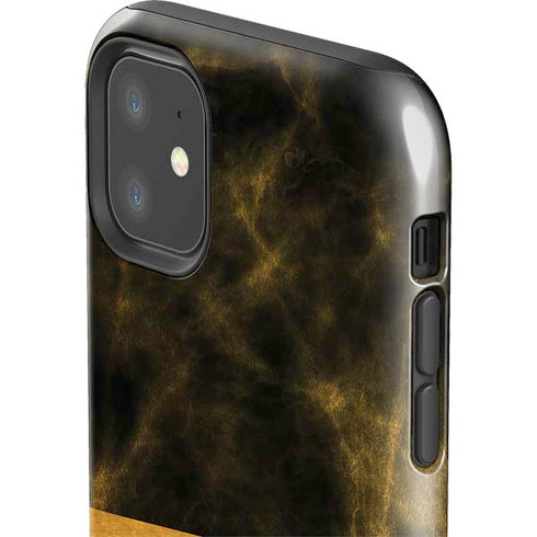 Black and Gold Split Marble iPhone 11 Impact Case