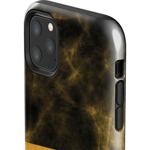 Black and Gold Split Marble iPhone 11 Pro Max Impact Case
