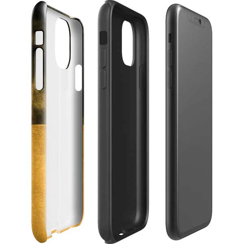 Black and Gold Split Marble iPhone 11 Pro Max Impact Case