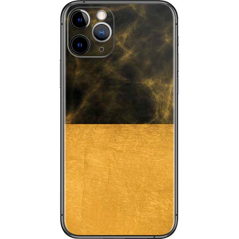 Black and Gold Split Marble iPhone 11 Pro Skin