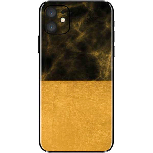 Black and Gold Split Marble iPhone 11 Skin