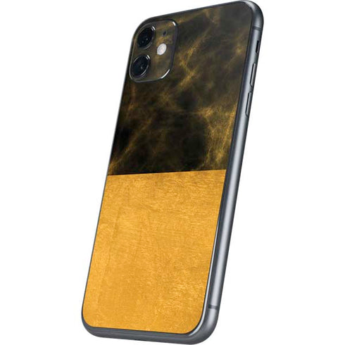 Black and Gold Split Marble iPhone 11 Skin