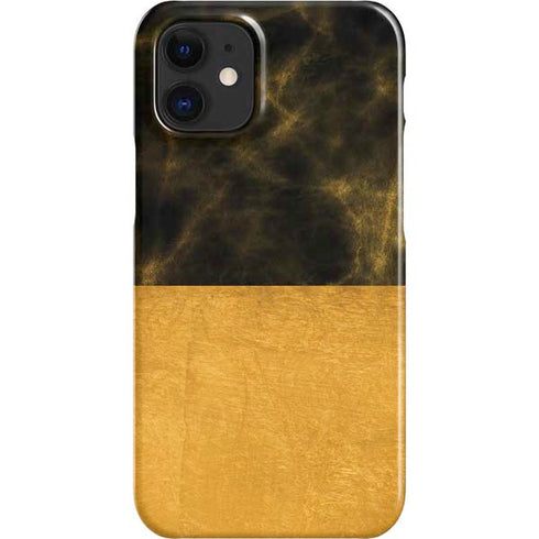 Black and Gold Split Marble iPhone 12 Mini Lite Case
