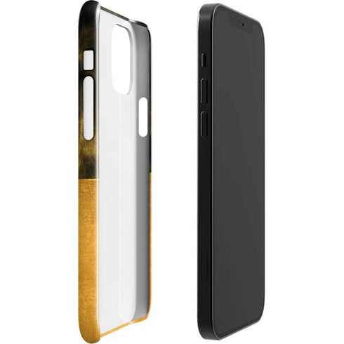 Black and Gold Split Marble iPhone 12 Mini Lite Case