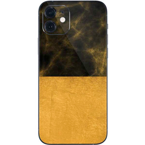 Black and Gold Split Marble iPhone 12 Mini Skin