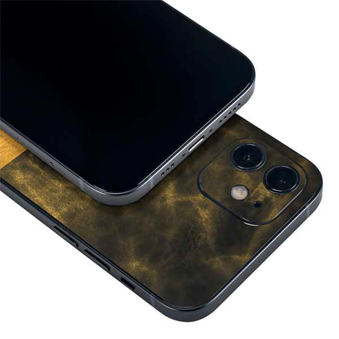 Black and Gold Split Marble iPhone 12 Mini Skin