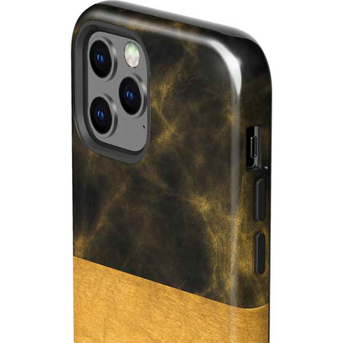 Black and Gold Split Marble iPhone 12 Pro Impact Case