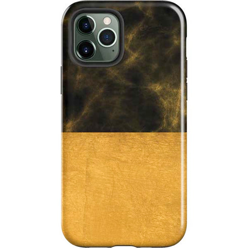 Black and Gold Split Marble iPhone 12 Pro Max Impact Case