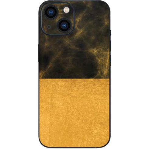 Black and Gold Split Marble iPhone 13 Mini Skin