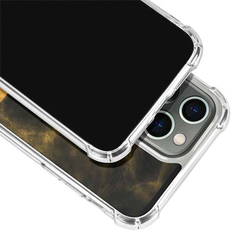 Black and Gold Split Marble iPhone 13 Pro Clear Case