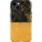 Black and Gold Split Marble iPhone 15 Plus Impact Case