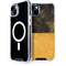Black and Gold Split Marble iPhone 15 Plus MagSafe Case