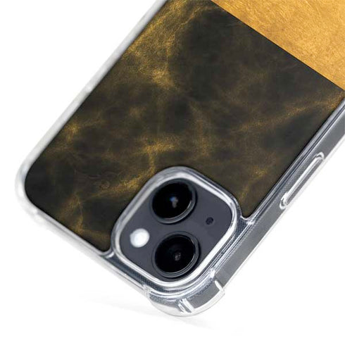 Black and Gold Split Marble iPhone 15 Plus MagSafe Case