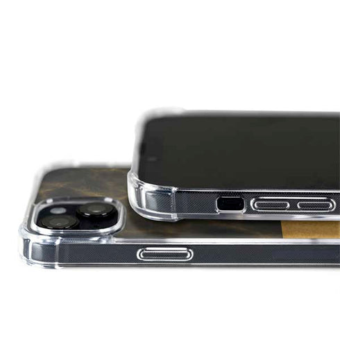 Black and Gold Split Marble iPhone 15 Plus MagSafe Case