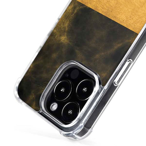 Black and Gold Split Marble iPhone 14 Pro MagSafe Case