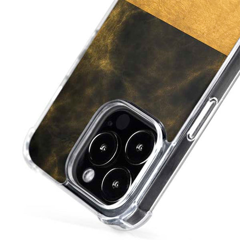 Black and Gold Split Marble iPhone 15 Pro Max MagSafe Case