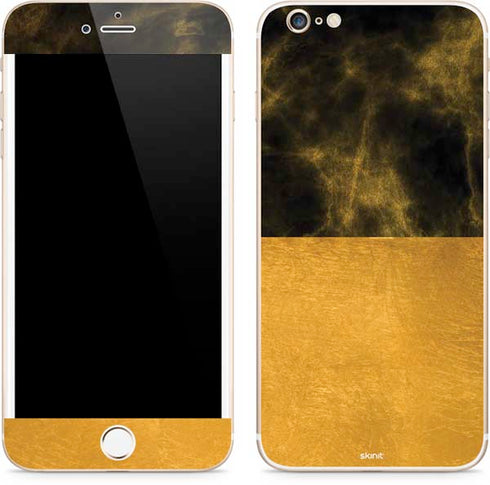 Black and Gold Split Marble iPhone 6/6s Plus Skin