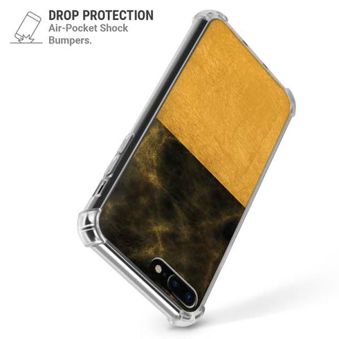 Black and Gold Split Marble iPhone 7/8 Plus Clear Case