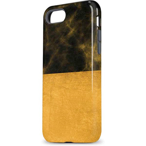 Black and Gold Split Marble iPhone 7 Pro Case