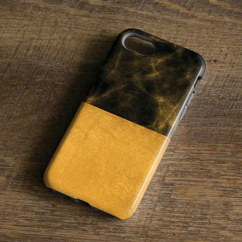 Black and Gold Split Marble iPhone 7 Pro Case