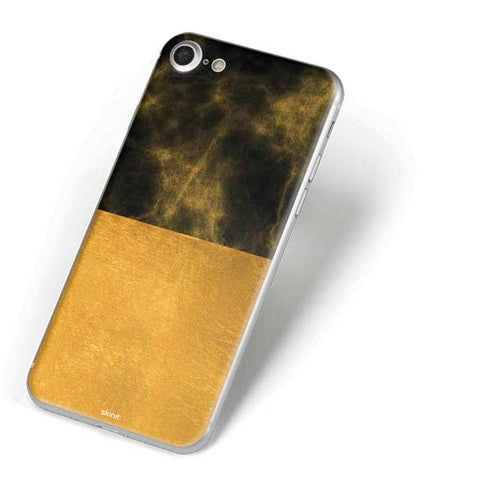 Black and Gold Split Marble iPhone 7 Skin