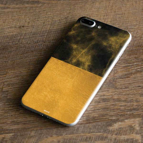 Black and Gold Split Marble iPhone 8 Plus Skin