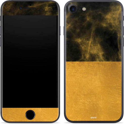 Black and Gold Split Marble iPhone 8 Skin