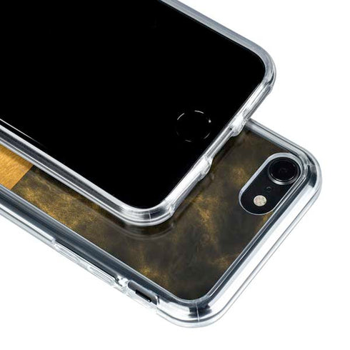 Black and Gold Split Marble iPhone SE (2nd & 3rd Gen) Clear Case