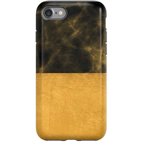 Black and Gold Split Marble iPhone SE (2nd & 3rd Gen) Pro Case