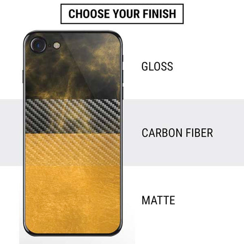 Black and Gold Split Marble iPhone SE (2nd & 3rd Gen) Skin