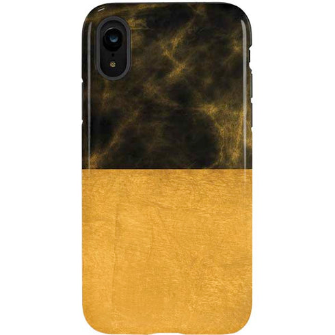 Black and Gold Split Marble iPhone XR Pro Case