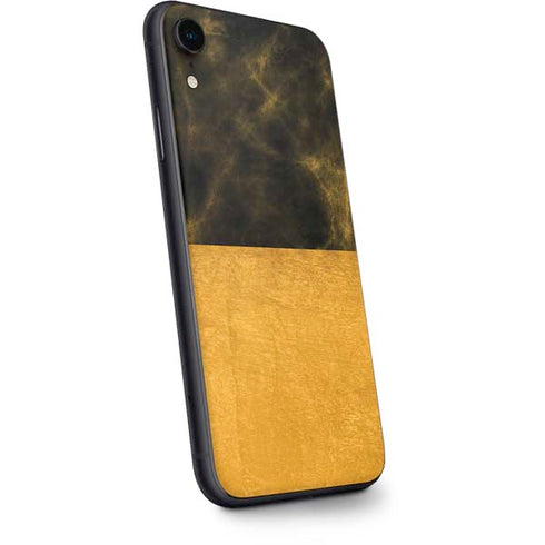 Black and Gold Split Marble iPhone XR Skin