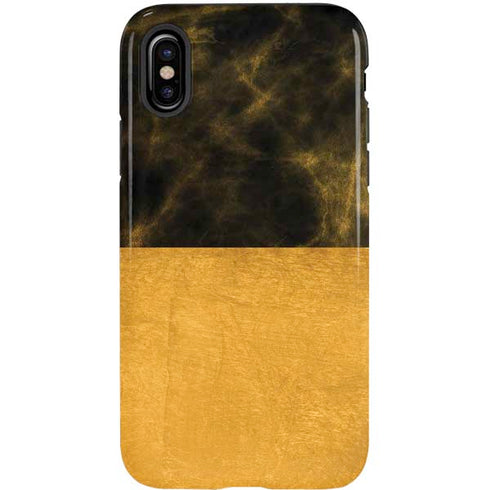 Black and Gold Split Marble iPhone XS Pro Case