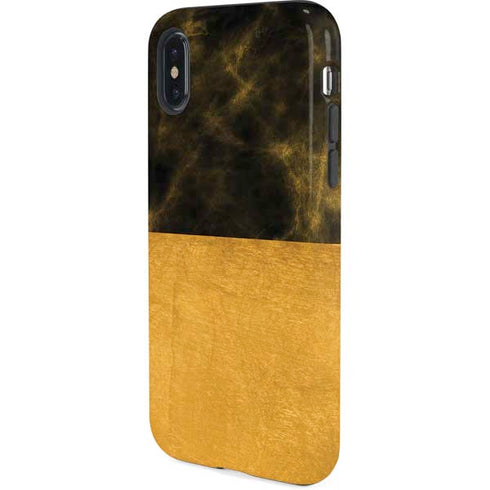 Black and Gold Split Marble iPhone XS Pro Case