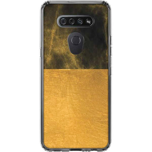Black and Gold Split Marble LG K51/Q51 Clear Case