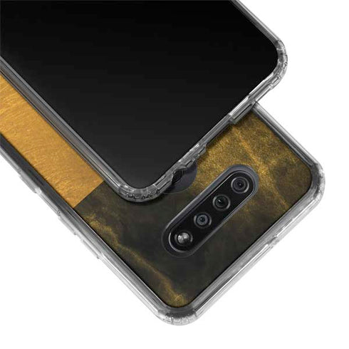 Black and Gold Split Marble LG K51/Q51 Clear Case